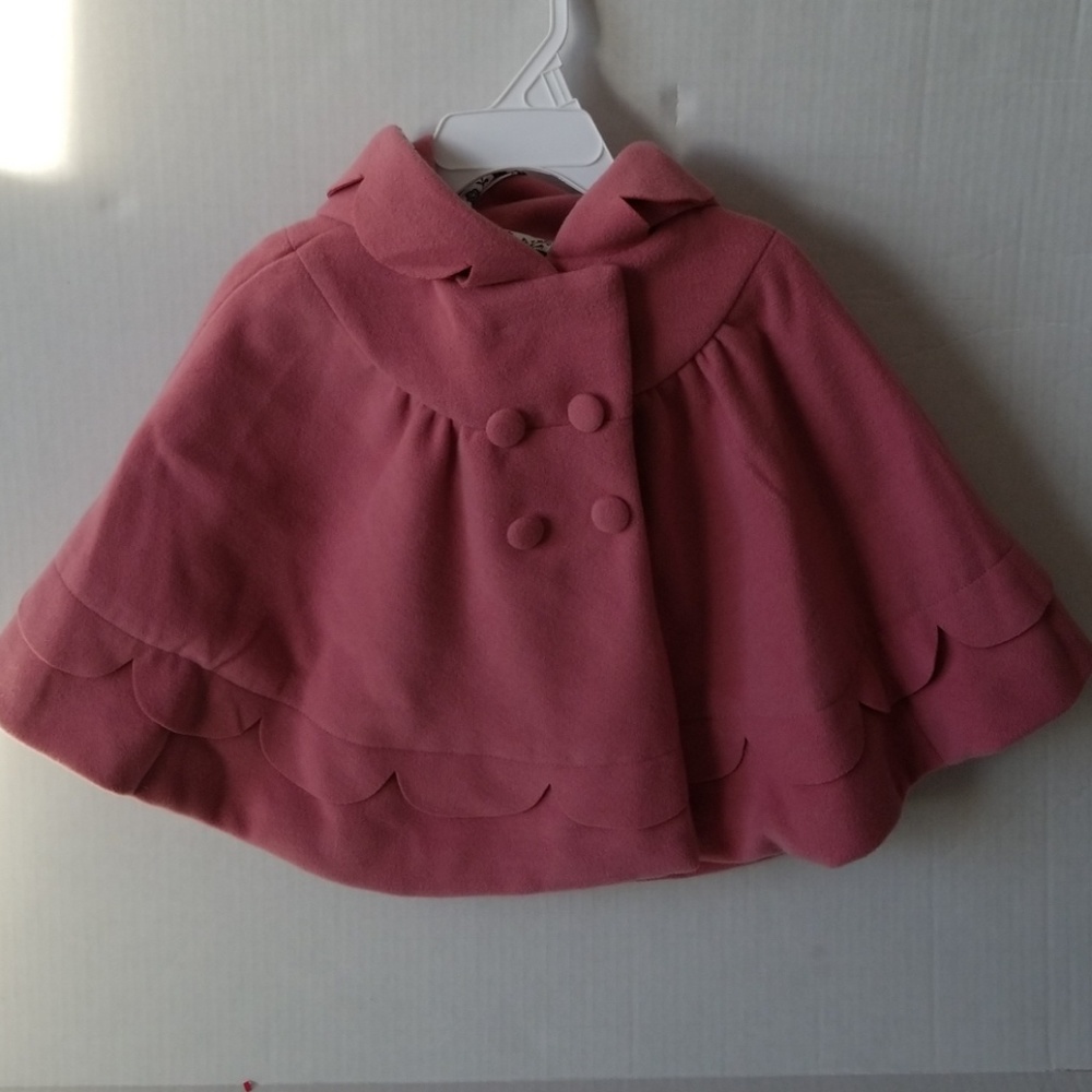 Tahari 18 month pink cape coat